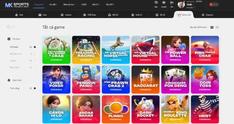 Game bài online tại nhà cái mksport